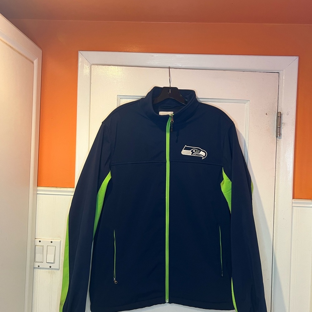 NFL SEATTLE SEAHAWKS Black and Neon Green Performance Jacket